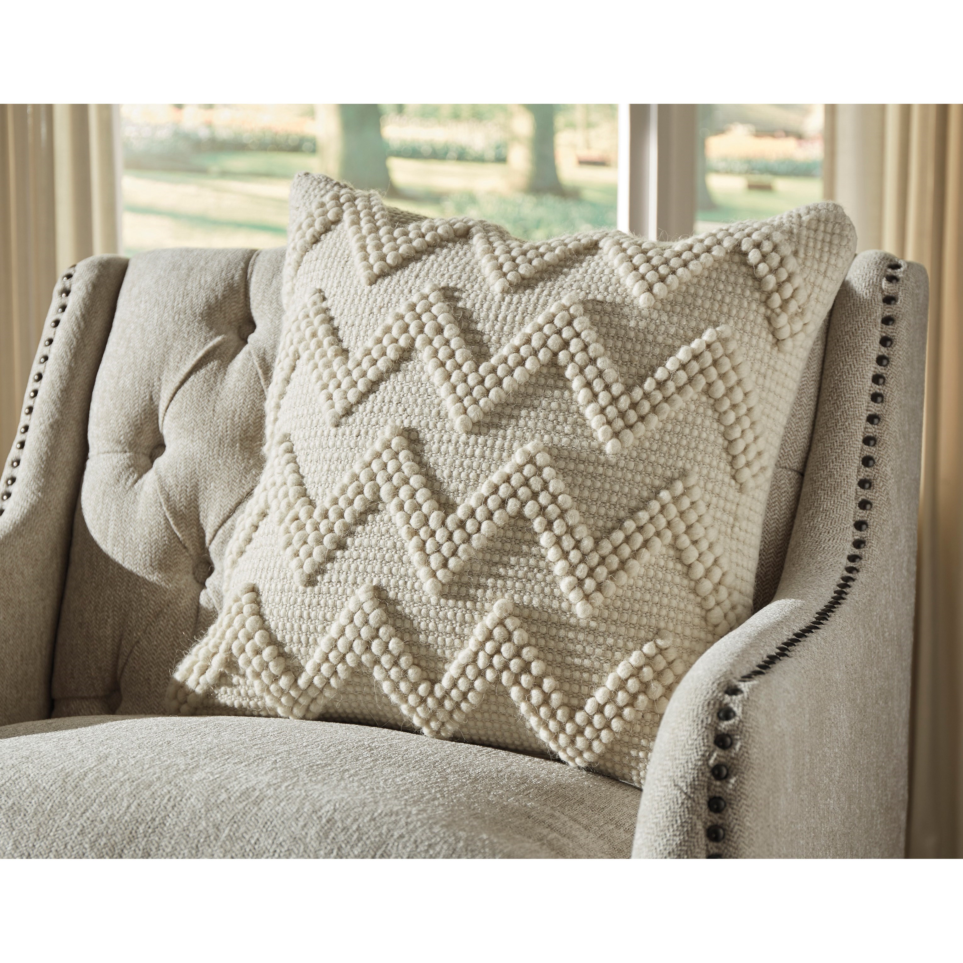 Signature Design by Ashley Pillows A1000808P Amie Cream Pillow Household Furniture Throw Pillows